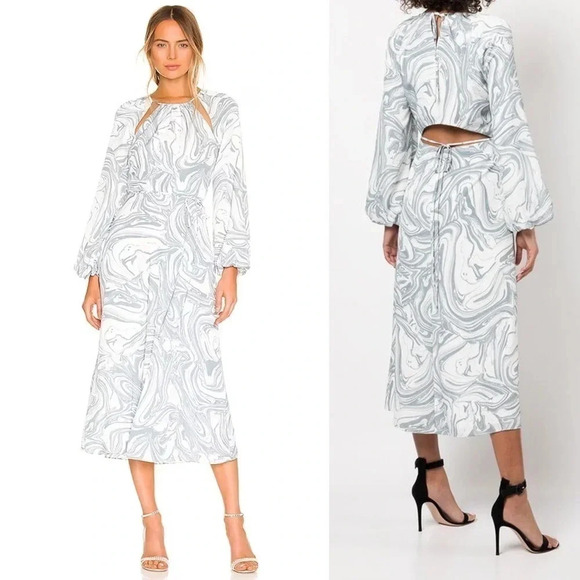 Jonathan Simkhai Mellie Marble print midi dress NWT size medium - Picture 1 of 10